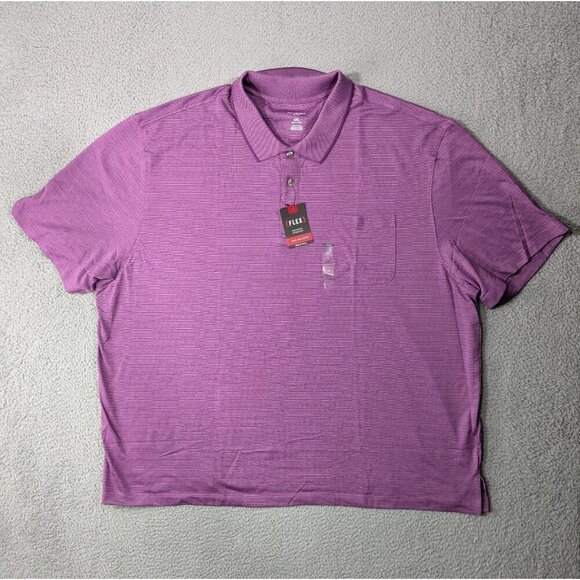Van Heusen Flex Polo Shirt Mens 4XL Big & Tall Purple Natural Stretch - Picture 1 of 12